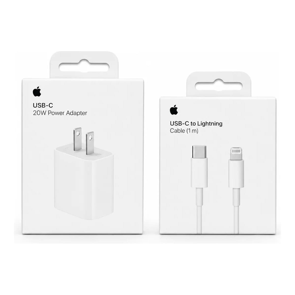 • Combo Cargador Apple 20W USB-C + Cable Lightning (1m) - 100% Original